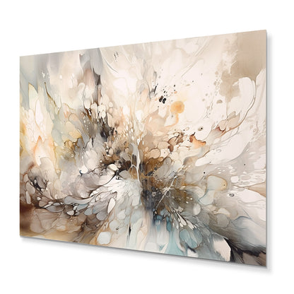 Designart - Profondeurs géométriques blanches et grises - Décoration murale géométrique moderne en métal