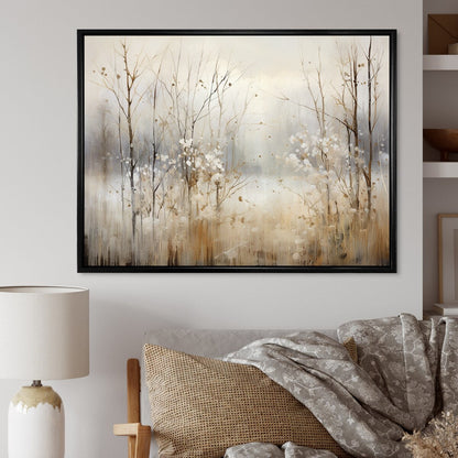 Décoration murale Designart Winter Meadow View Calmness II Meadow Grey - Toile encadrée traditionnelle pour chambre à coucher