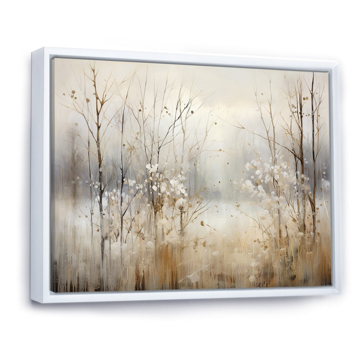 Décoration murale Designart Winter Meadow View Calmness II Meadow Grey - Toile encadrée traditionnelle pour chambre à coucher