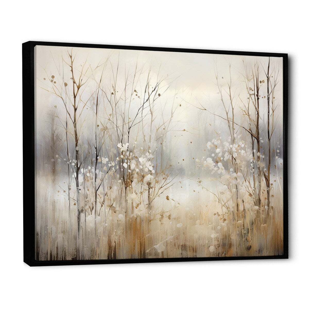 Décoration murale Designart Winter Meadow View Calmness II Meadow Grey - Toile encadrée traditionnelle pour chambre à coucher