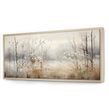 Décoration murale Designart Winter Meadow View Calmness II Meadow Grey - Toile encadrée traditionnelle pour chambre à coucher