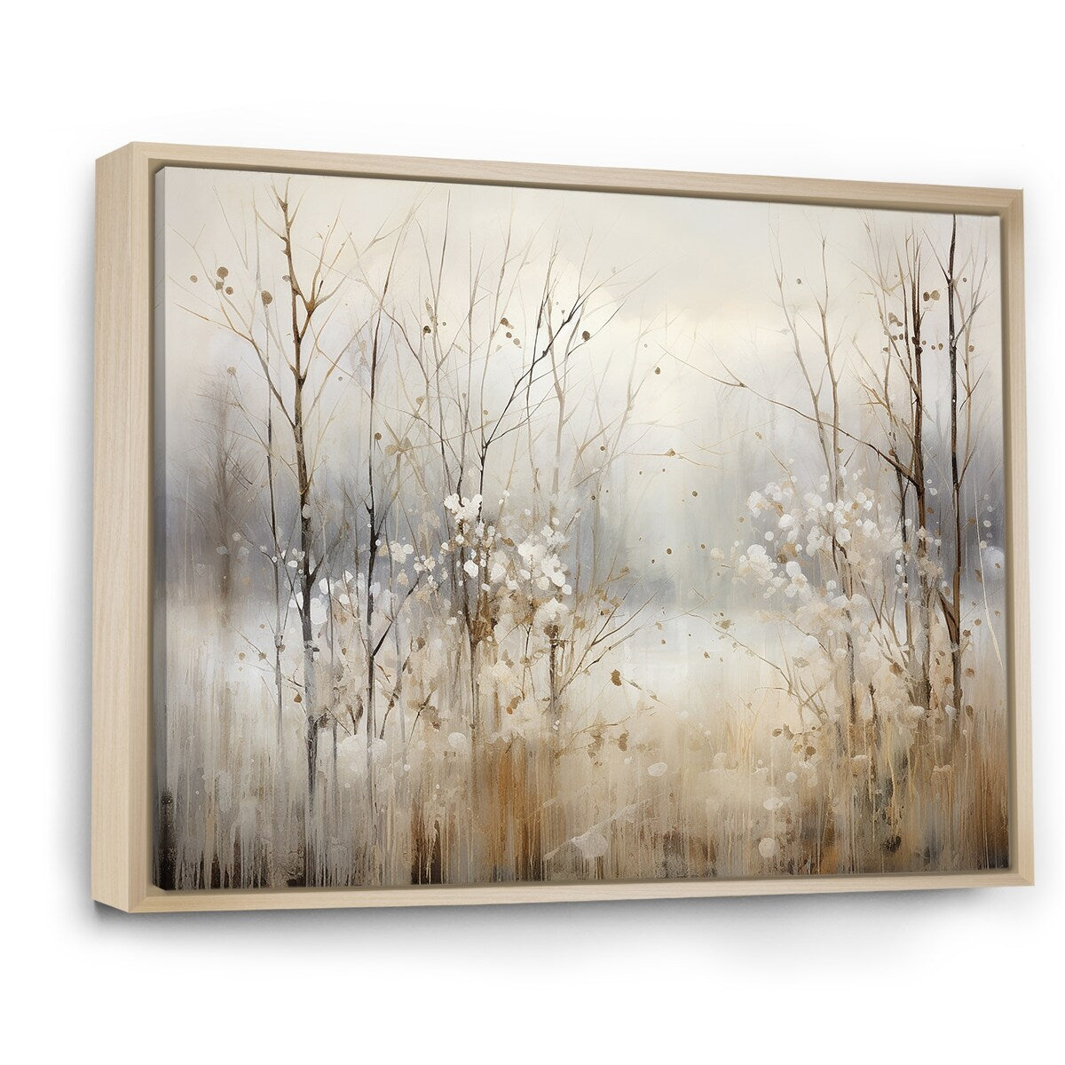 Décoration murale Designart Winter Meadow View Calmness II Meadow Grey - Toile encadrée traditionnelle pour chambre à coucher