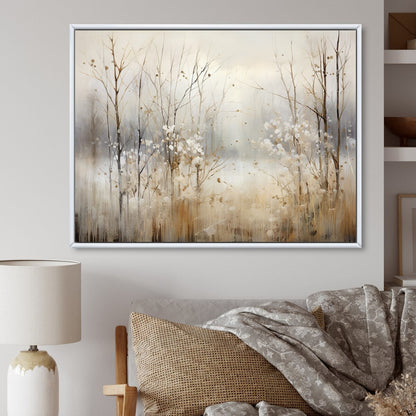 Décoration murale Designart Winter Meadow View Calmness II Meadow Grey - Toile encadrée traditionnelle pour chambre à coucher