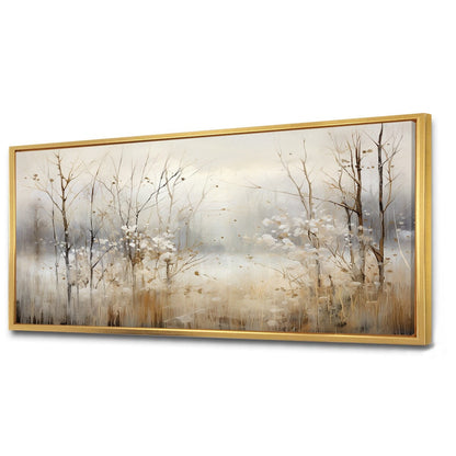 Décoration murale Designart Winter Meadow View Calmness II Meadow Grey - Toile encadrée traditionnelle pour chambre à coucher