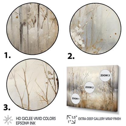 Décoration murale Designart Winter Meadow View Calmness II Meadow Grey - Toile encadrée traditionnelle pour chambre à coucher