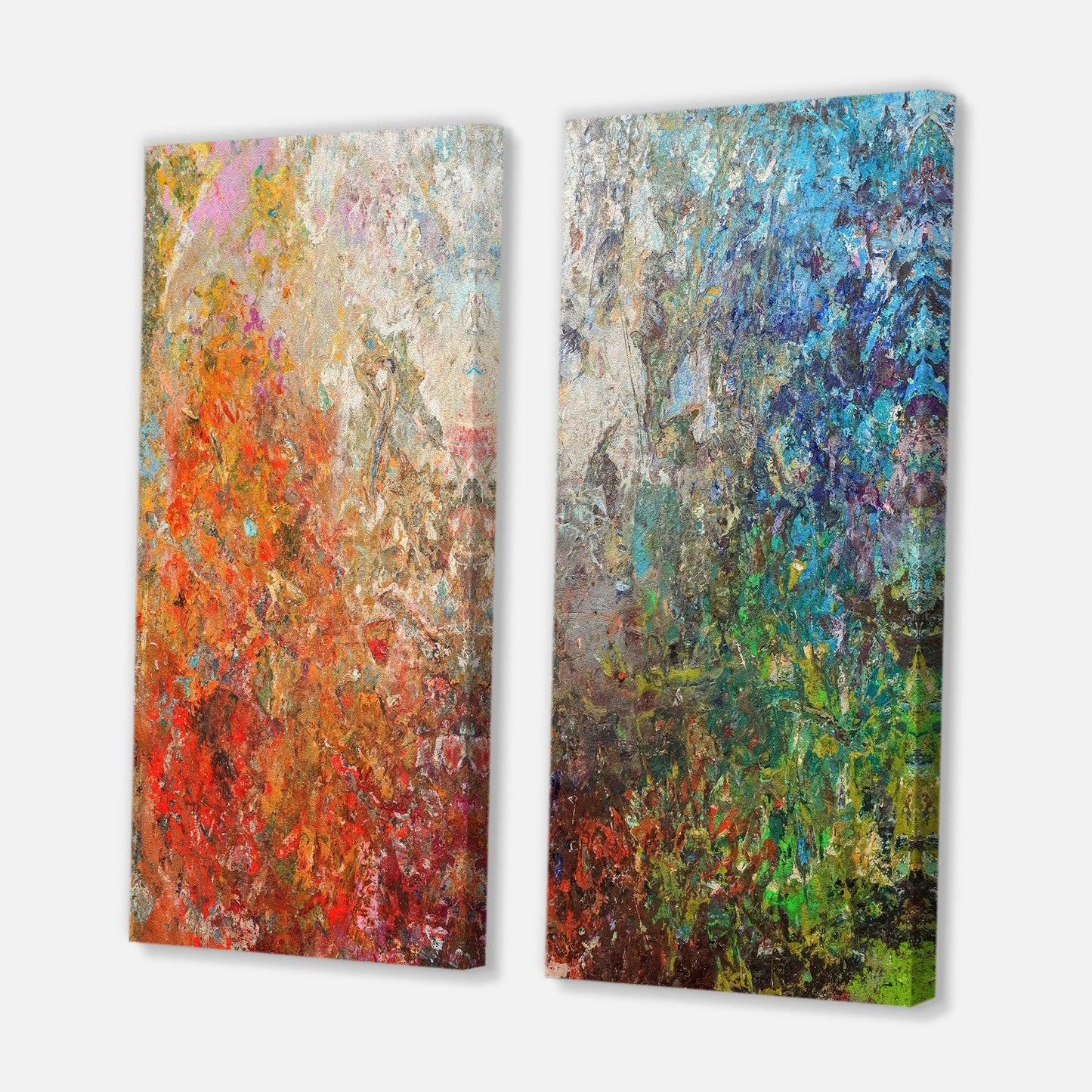 Ensemble de 2 impressions sur toile abstraites Designart Board Stained Abstract Art