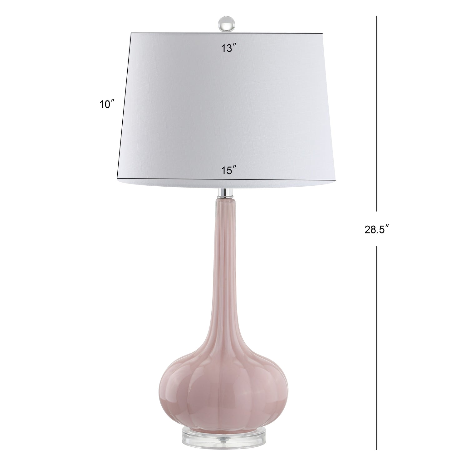 Lampe de table à LED Diamante 28,5 en verre rose (lot de 2) par JONATHAN Y