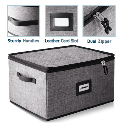 Boîtes de rangement StorageBud pour vaisselle - Supports empilables pour assiettes, tasses, couverts, verres à pied et plateaux