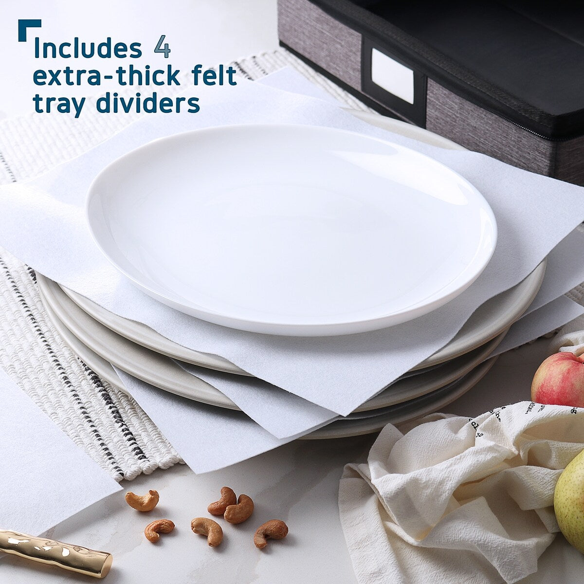 Boîtes de rangement StorageBud pour vaisselle - Supports empilables pour assiettes, tasses, couverts, verres à pied et plateaux