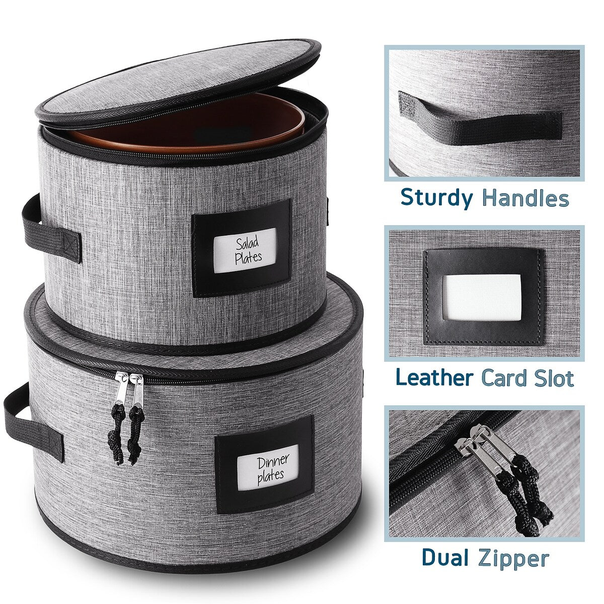 Boîtes de rangement StorageBud pour vaisselle - Supports empilables pour assiettes, tasses, couverts, verres à pied et plateaux