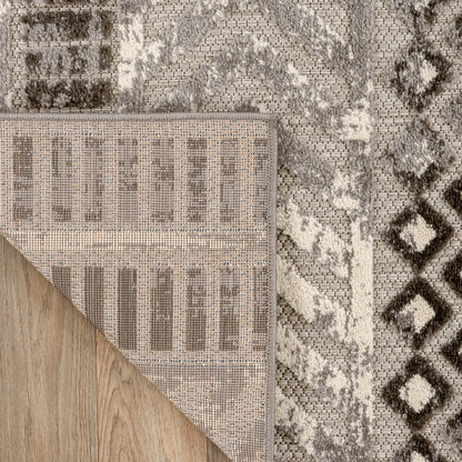 Tapis d'intérieur/extérieur géométrique vieilli World Rug Gallery