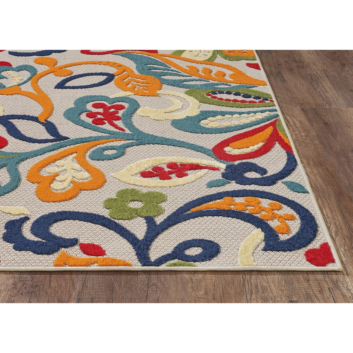 Tapis d'intérieur/extérieur à motif floral Domani Napa