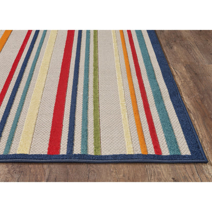 Tapis d'intérieur/extérieur Domani Napa à rayures d'été