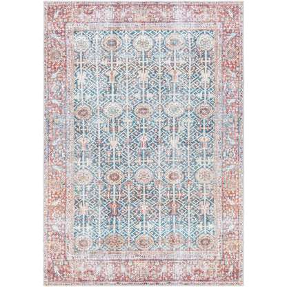 Tapis Domitian traditionnel vintage lavable en machine, tissé artistiquement