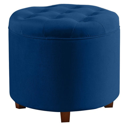 Pouf de rangement rond capitonné Donovan
