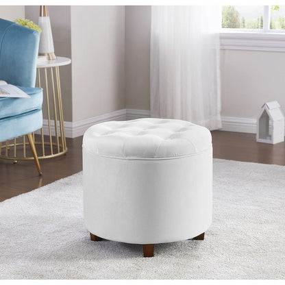 Pouf de rangement rond capitonné Donovan