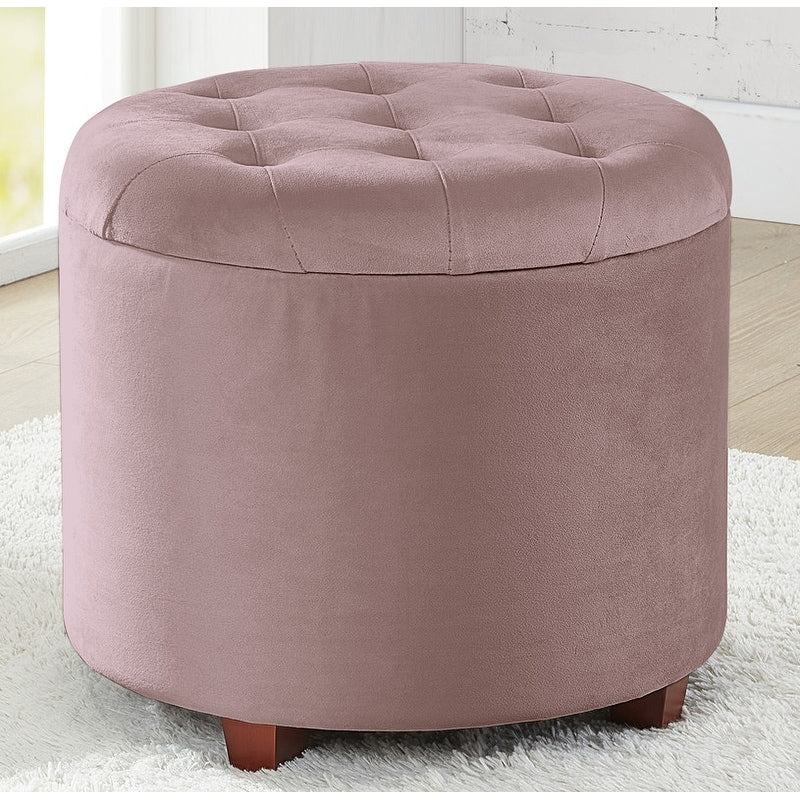 Pouf de rangement rond capitonné Donovan