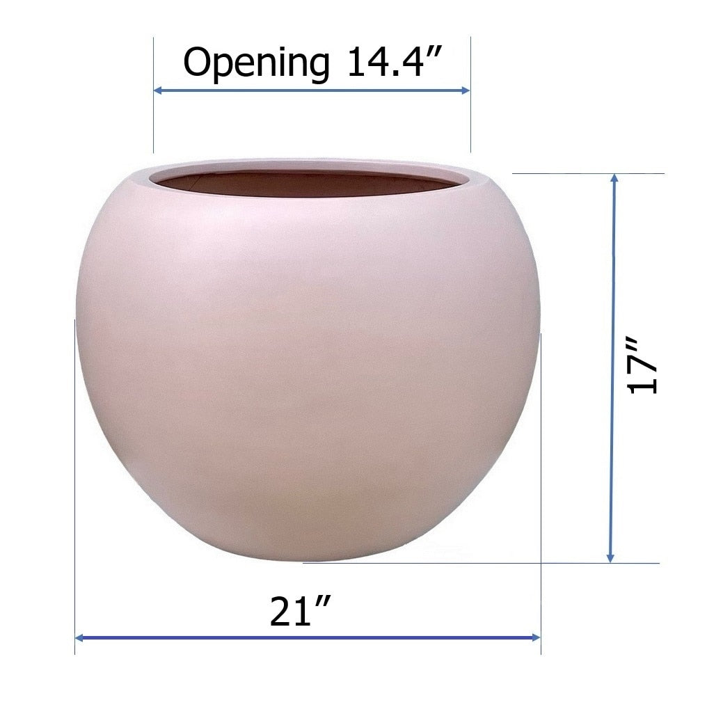 Jardinière sphérique moderne en fibre de verre DreamPatio Riverside pour intérieur/extérieur