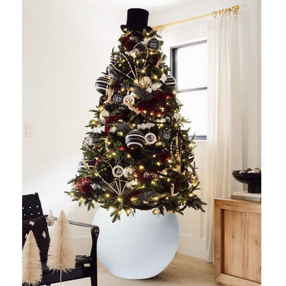 Jardinière sphérique moderne en fibre de verre DreamPatio Riverside pour intérieur/extérieur