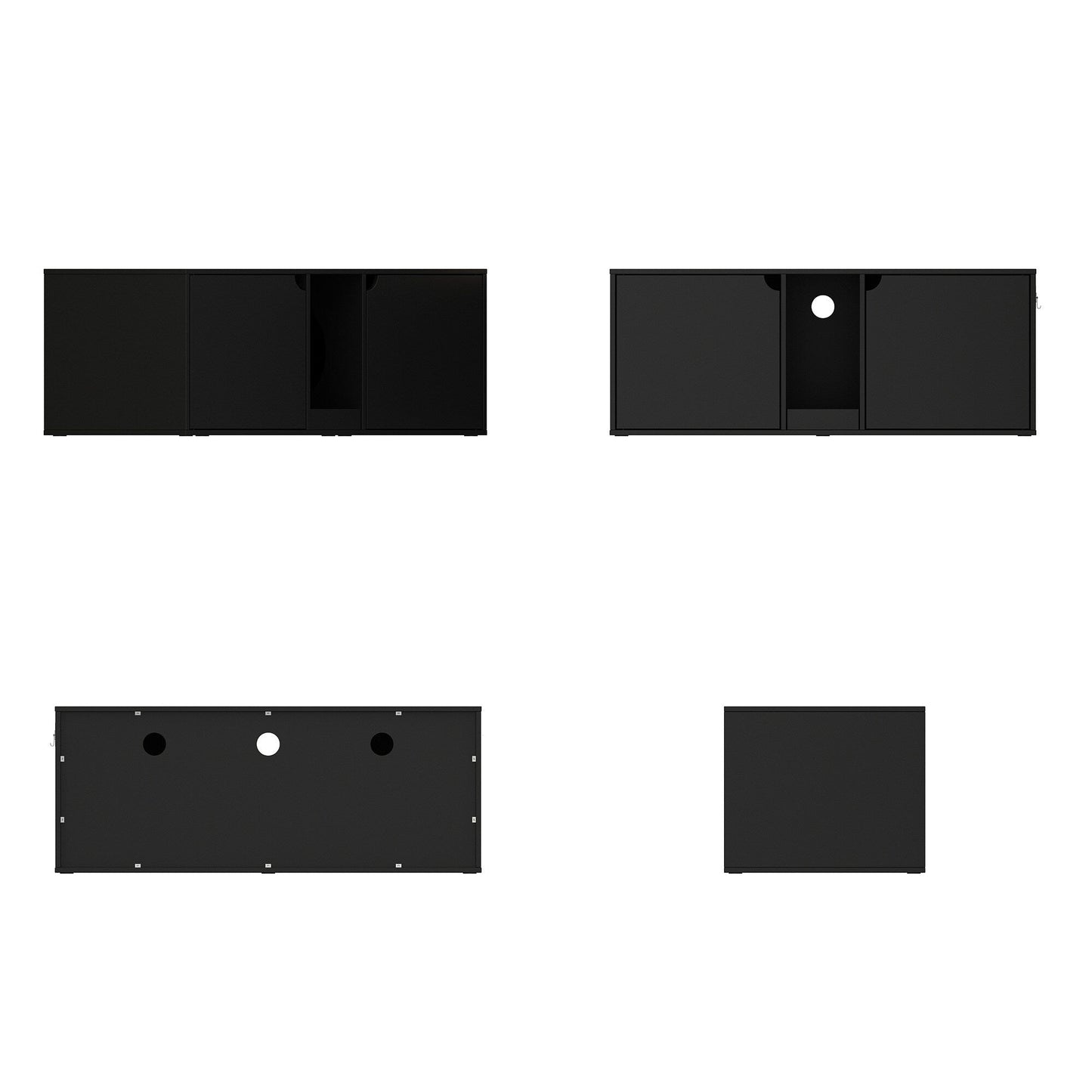 Meuble multifonctionnel pour bac à litière à double compartiment