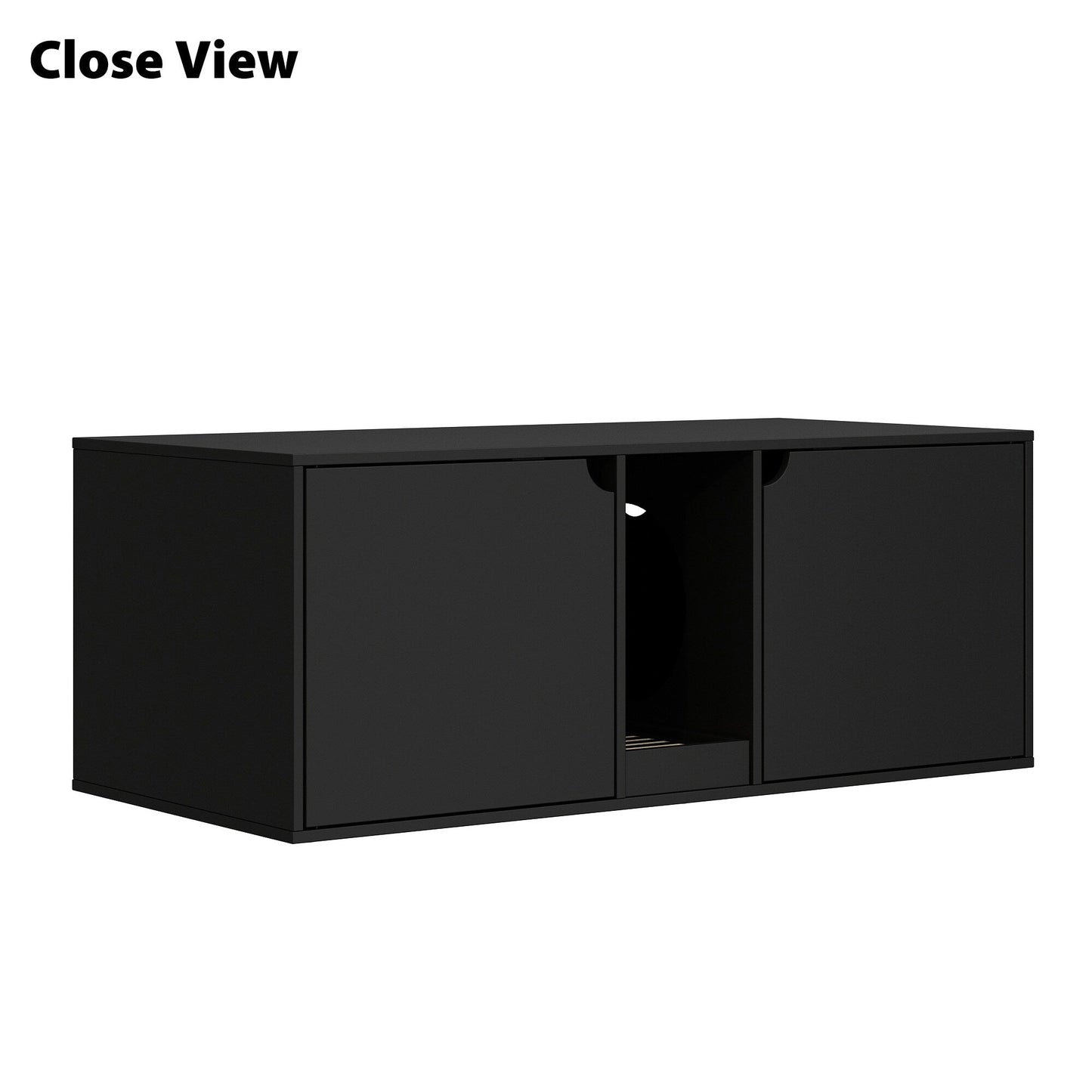 Meuble multifonctionnel pour bac à litière à double compartiment