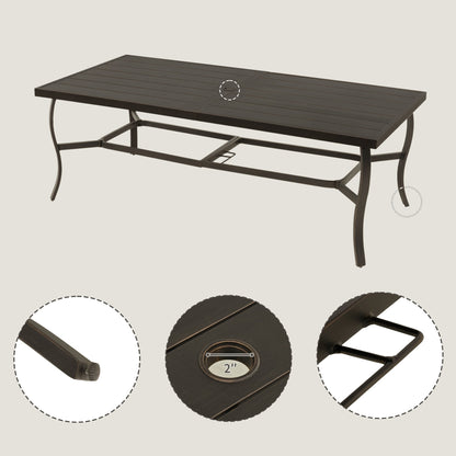 Ensemble de salle à manger de patio en aluminium EGEIROS LIFE AluLux 9 pièces avec 2 chaises pivotantes, 6 chaises et coussins lavables