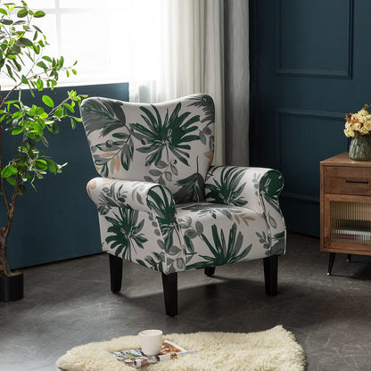 Fauteuil d'appoint moderne Erommy, fauteuil à dossier haut, canapé simple en tissu rembourré avec pieds en bois pour salon