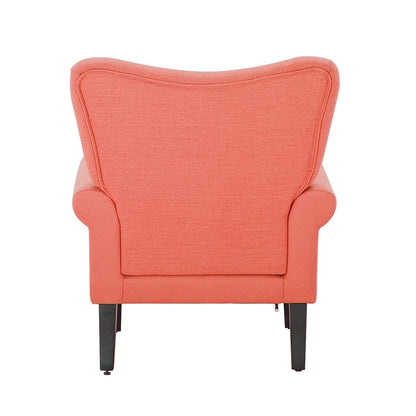 Fauteuil d'appoint moderne Erommy, fauteuil à dossier haut, canapé simple en tissu rembourré avec pieds en bois pour salon