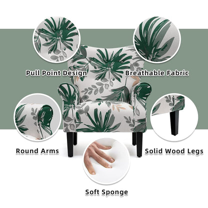 Fauteuil d'appoint moderne Erommy, fauteuil à dossier haut, canapé simple en tissu rembourré avec pieds en bois pour salon