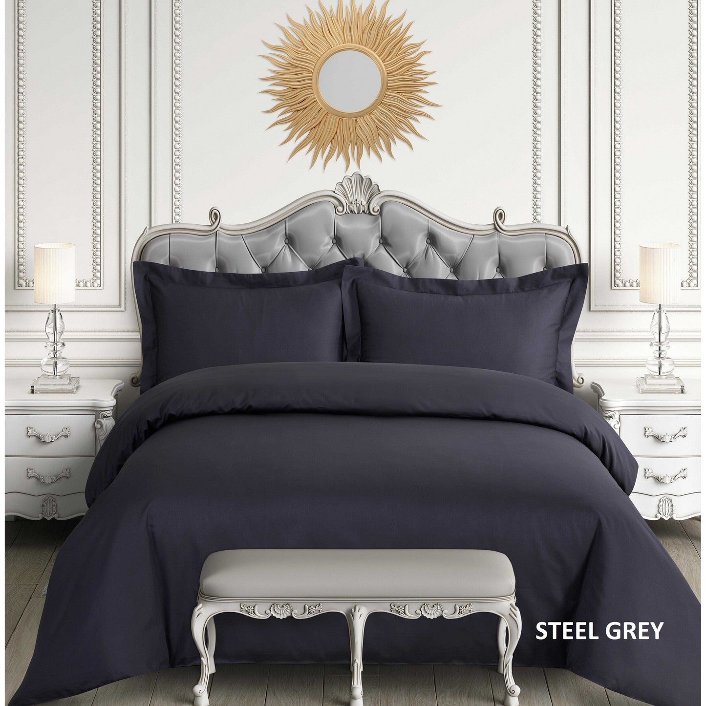 Parure de lit surdimensionnée en satin de coton égyptien 600 fils