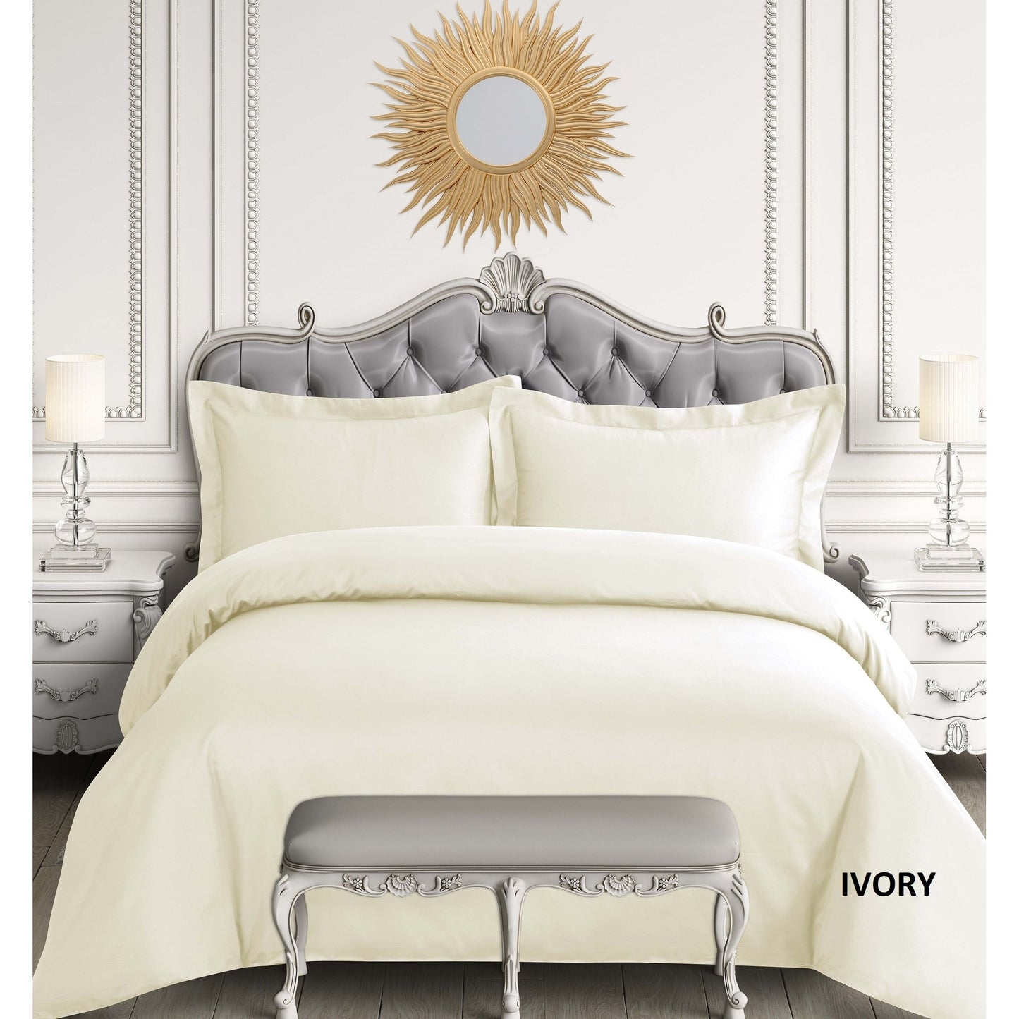 Parure de lit surdimensionnée en satin de coton égyptien 600 fils