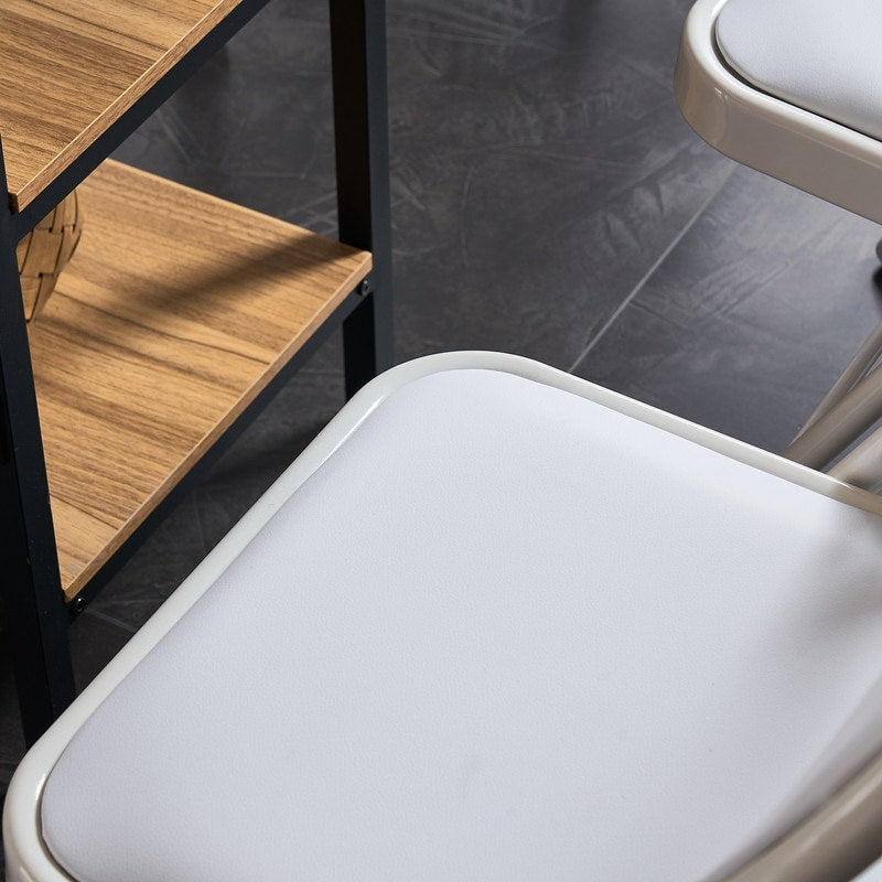 Chaises élégantes pliables en fer et PVC blanc pour congrès et expositions