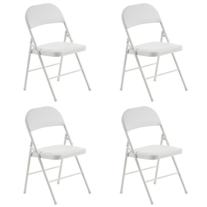 Chaises élégantes pliables en fer et PVC blanc pour congrès et expositions