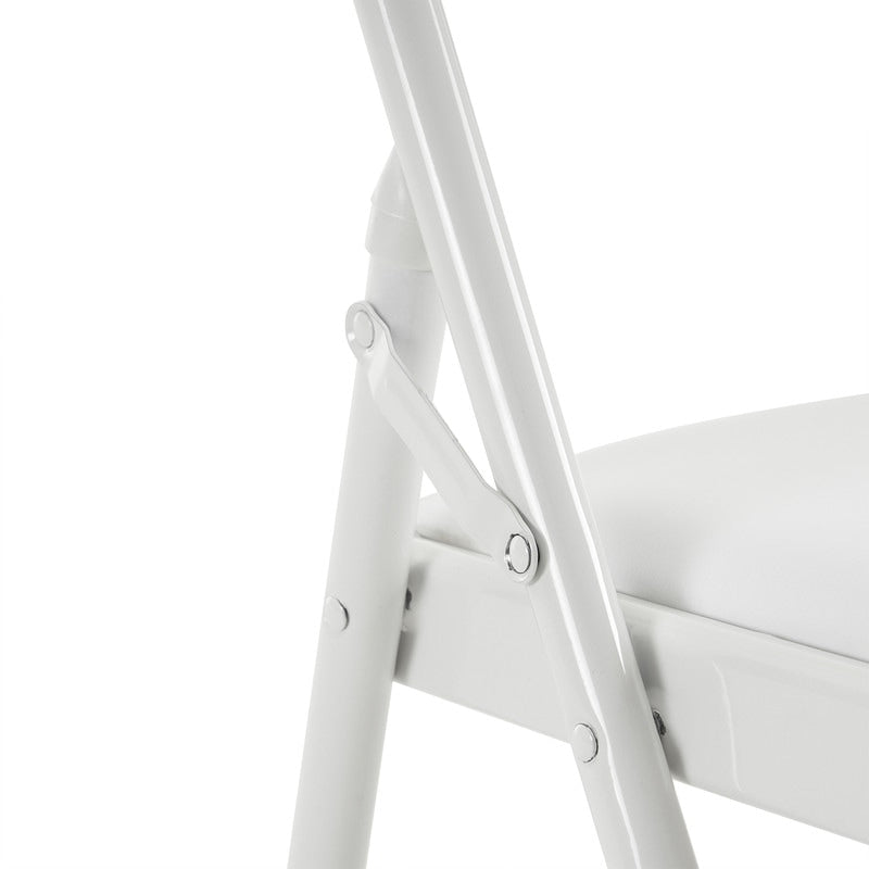 Chaises élégantes pliables en fer et PVC blanc pour congrès et expositions