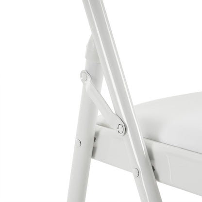Chaises élégantes pliables en fer et PVC blanc pour congrès et expositions