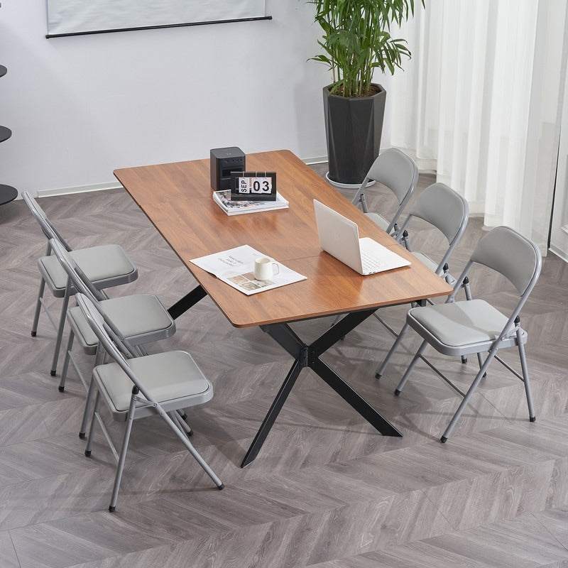 Chaises élégantes pliables en fer et PVC blanc pour congrès et expositions