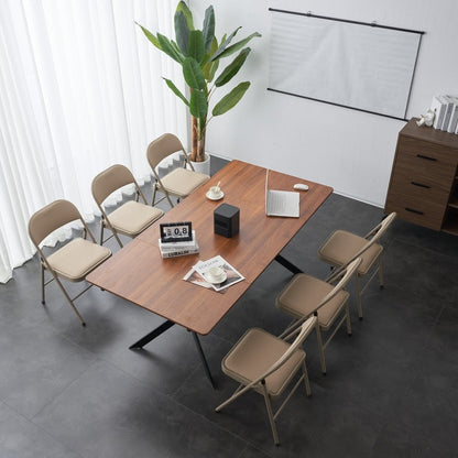 Chaises élégantes pliables en fer et PVC blanc pour congrès et expositions