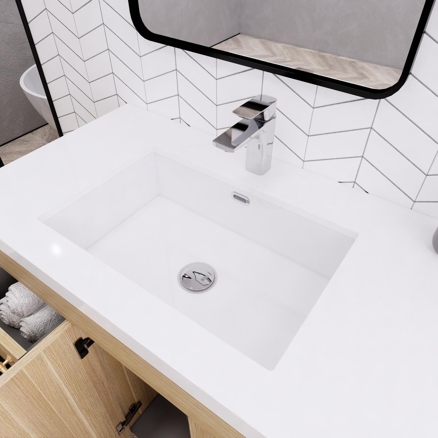 Meuble-lavabo autoportant Eliza de 72 po avec double vasque