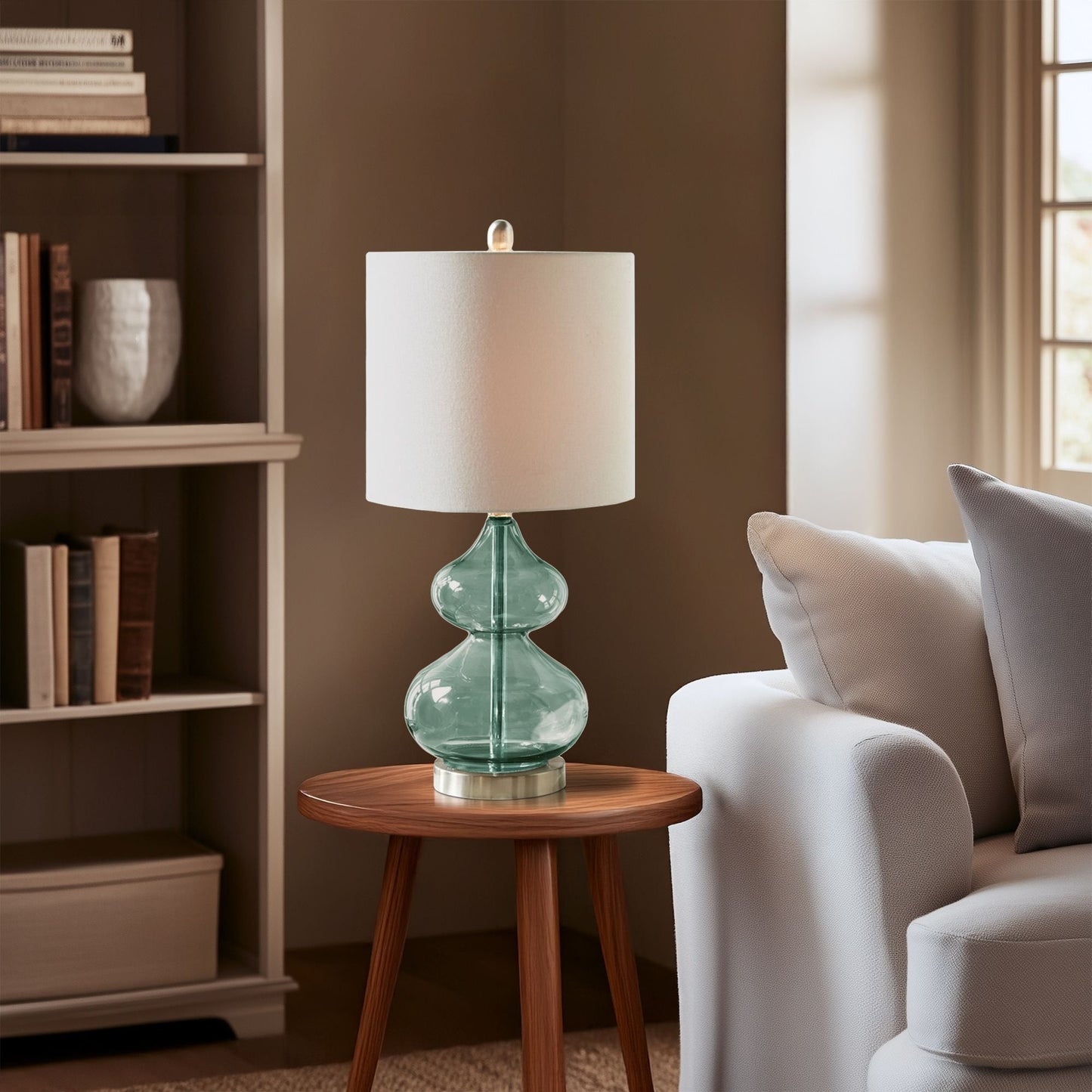 Lampe de table en verre courbé Ellipse, lot de 2