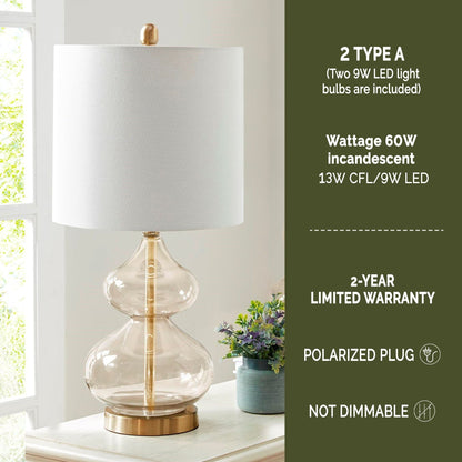 Lampe de table en verre courbé Ellipse, lot de 2