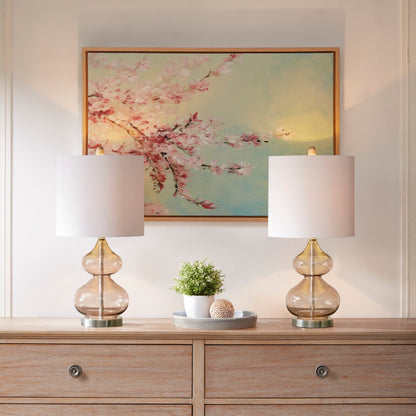 Lampe de table en verre courbé Ellipse, lot de 2