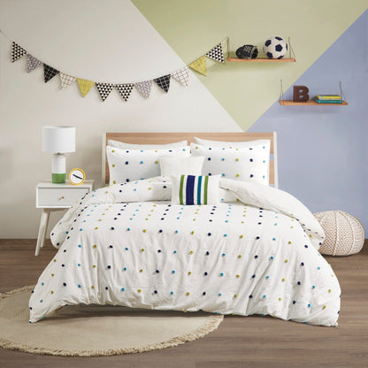Parure de lit Ensley en coton jacquard à pompons par Intelligent Design Kids