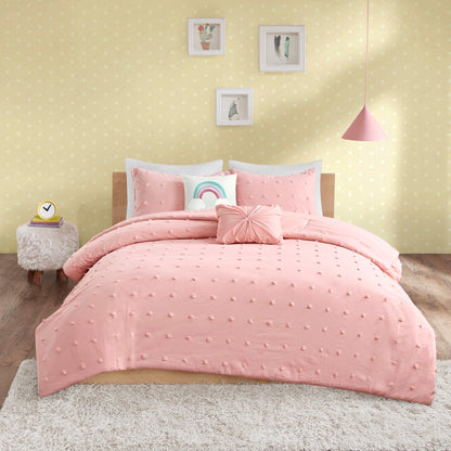 Parure de lit Ensley en coton jacquard à pompons par Intelligent Design Kids