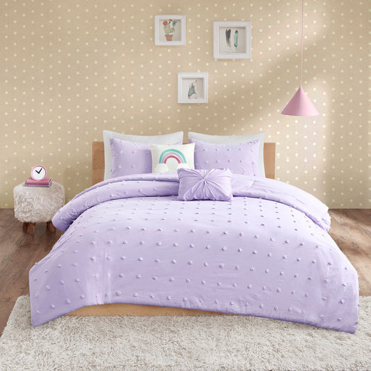 Parure de lit Ensley en coton jacquard à pompons par Intelligent Design Kids