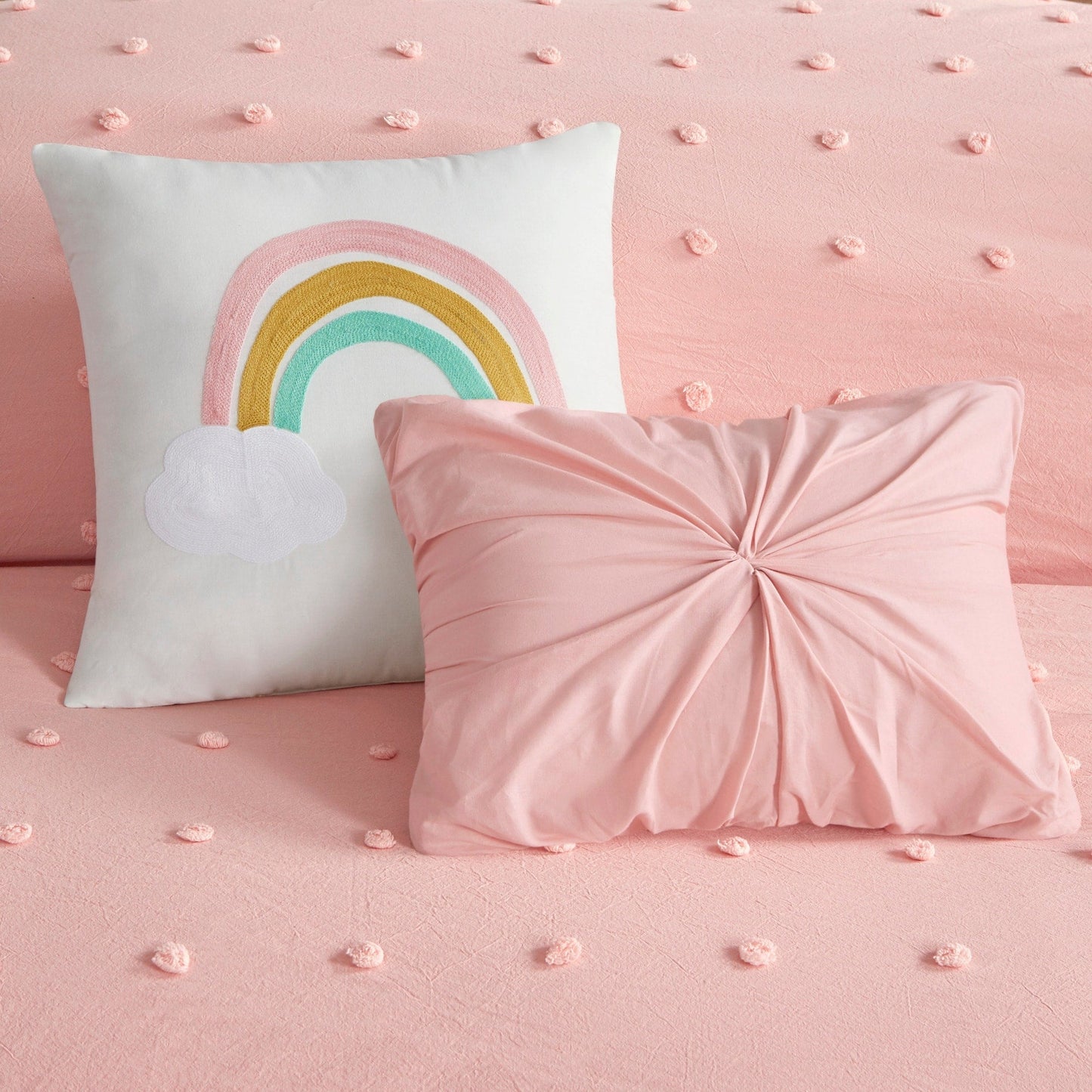 Parure de lit Ensley en coton jacquard à pompons par Intelligent Design Kids