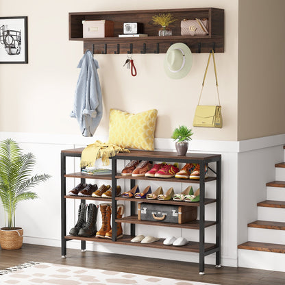Ensemble de porte-manteaux et bancs à chaussures pour entrée, porte-manteaux et porte-chaussures industriel