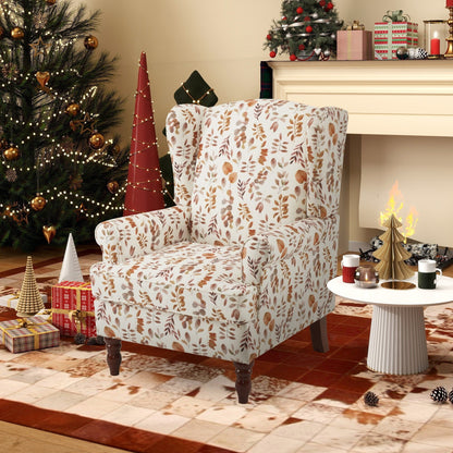 Fauteuil d'appoint moderne Erommy, fauteuil à dossier haut, canapé simple en tissu rembourré avec pieds en bois pour salon