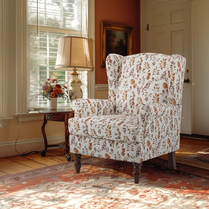 Fauteuil d'appoint moderne Erommy, fauteuil à dossier haut, canapé simple en tissu rembourré avec pieds en bois pour salon