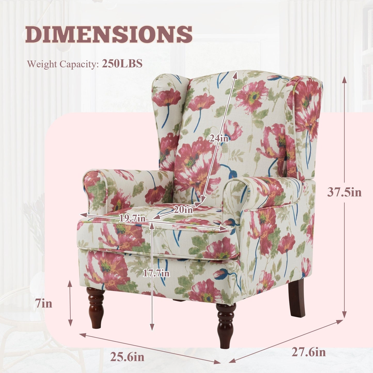 Fauteuil d'appoint moderne Erommy, fauteuil à dossier haut, canapé simple en tissu rembourré avec pieds en bois pour salon