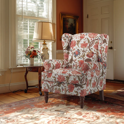 Fauteuil d'appoint moderne Erommy, fauteuil à dossier haut, canapé simple en tissu rembourré avec pieds en bois pour salon